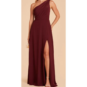 Birdy Grey Burgundy One-Shoulder Maxi Dress